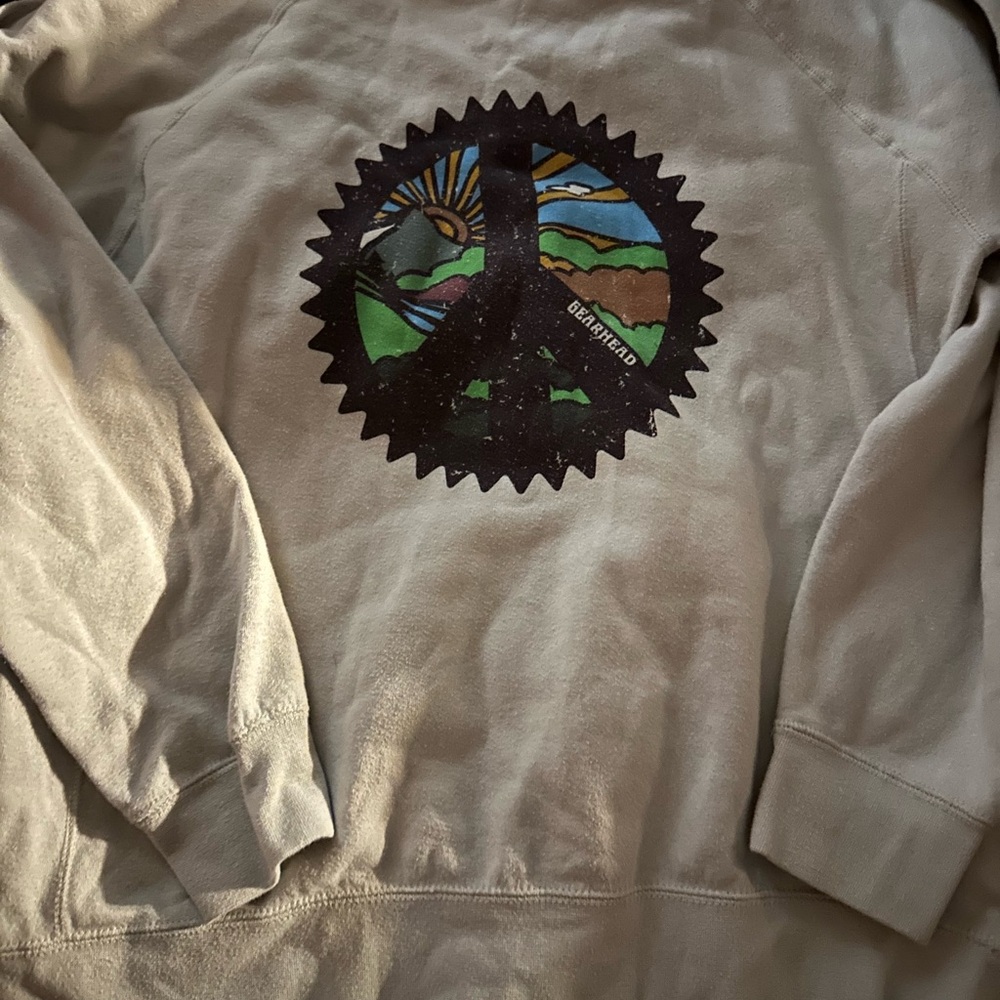 Beige Scenic Emblem Crewneck Sweatshirt